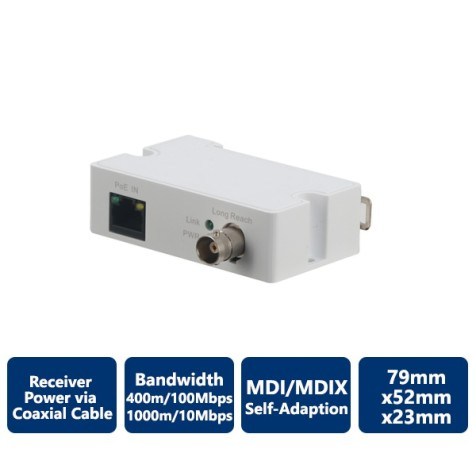 Single-Port Long Reach Ethernet over Coax Extender, Receiver