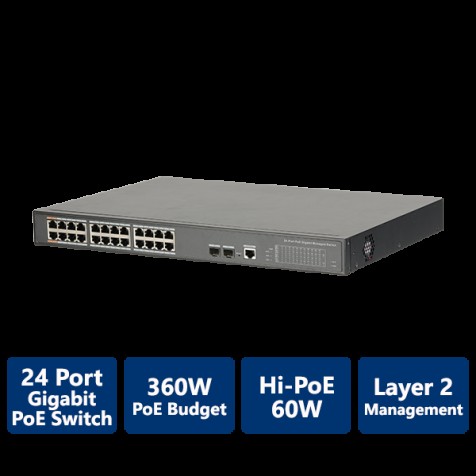 24-Port PoE Gigabit Managed Switch