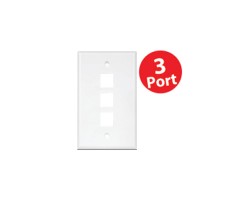 RJ45 Keystone Wall Plate, 3 Port