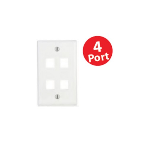 RJ45 Keystone Wall Plate, 4 Port