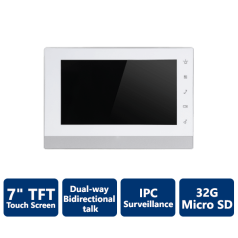 IP Indoor Monitor with 7" TFT touch screen, VT