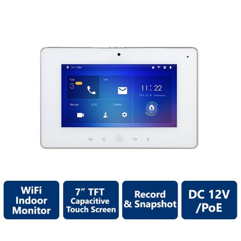 7' TFT Capacitive touch screen Wi-Fi Indoor Monitor