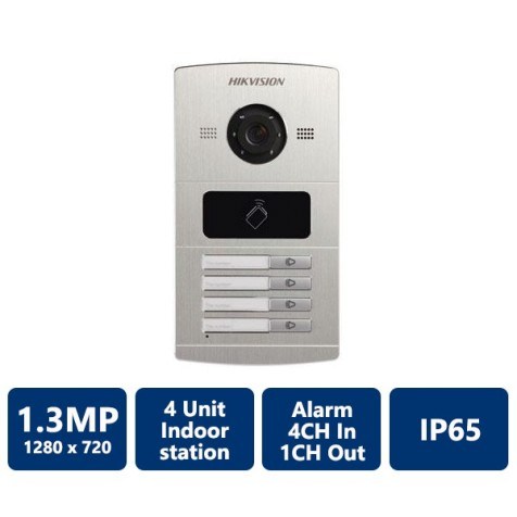 1.3MP Water Proof Metal Villa Door Station, 4-Unit