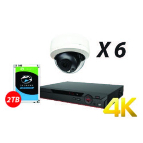 8 Channel, 6 IP 4K True WDR Cameras, DH OEM Kit