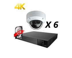 8 Channel, 6 IP 4K Cameras, EyeOnet Kit, White