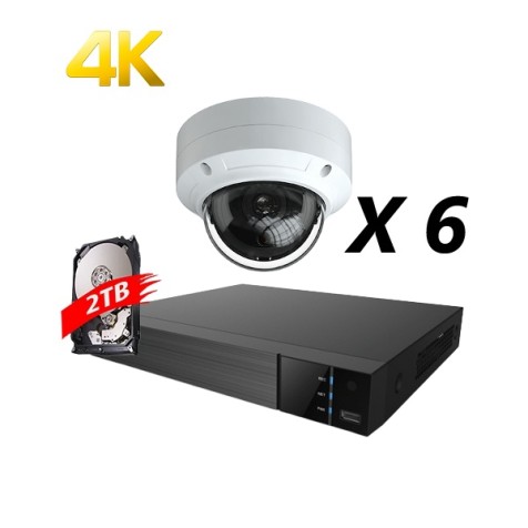 8 canaux, 6 caméras IP 4K, kit EyeOnet, blanc