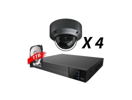 4 Channel, 4 Cameras 5MP IP Kit, Grey