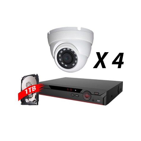 4 Channel, 4 Cameras 5MP IP WDR Kit, White, DH OEM