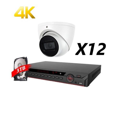 16 Channel, 12 Cameras 4K HD Kit, White, EyeOnet