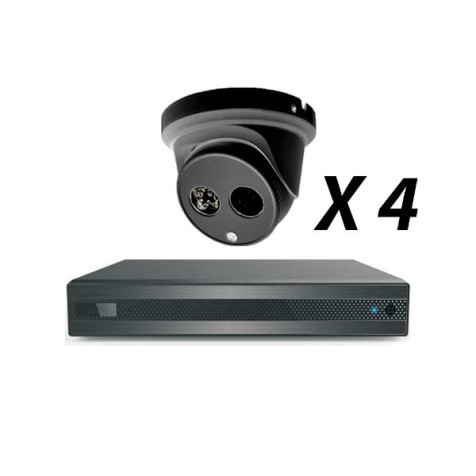 4 Channel, 4 HD 5MP Cameras, EyeOnet Kit, Grey