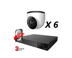 8 Channel, 6 IP 4K Cameras, EyeOnet Kit, White
