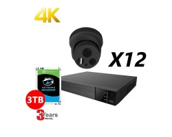 16 Channel, 12 HD 4K Cameras Kit, Grey, EyeOnet