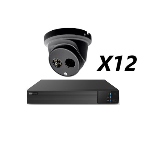 16 Channel, 12 HD 5MP Cameras, EyeOnet Kit,, Grey