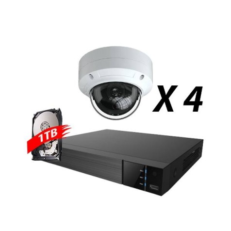 4 Channel, 4 IP 5MP Cameras, EyeOnet Kit, White