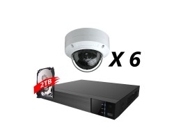 8 Channel, 6 IP 5MP Cameras, EyeOnet Kit, Dome