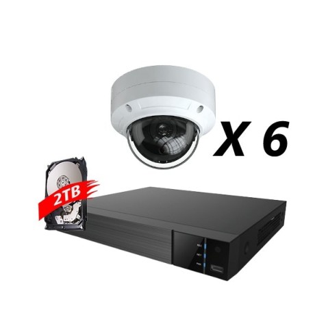 8 Channel, 6 IP 5MP Cameras, EyeOnet Kit, Dome