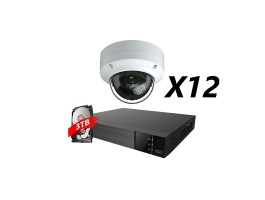 16 Channel, 12 Cameras 5MP IP Kit, White