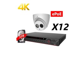 16 Channel, 12 IP 4K Starlight Cameras, DH OEM Kit