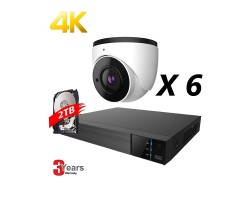  canaux, 6 caméras IP 4K, kit EyeOnet