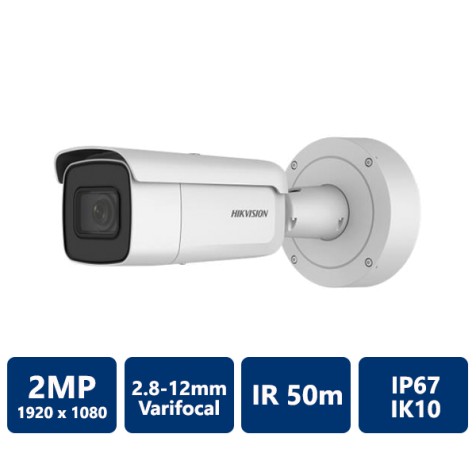 Hikvision 2 MP True WDR Vari-focal Network Bullet Camera, 2.8-12mm Varifocal Lens