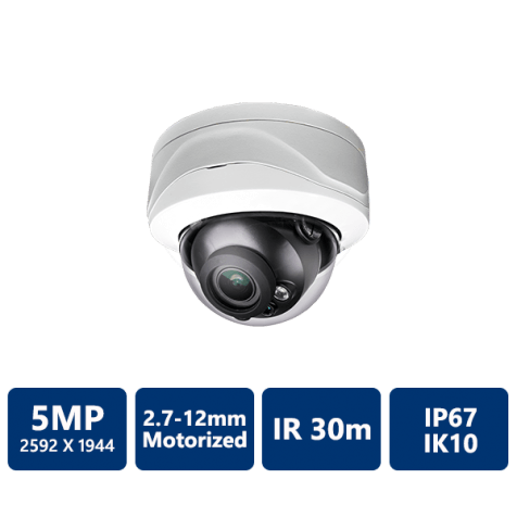 5MP HDCVI IR Dome Camera 2.7-12mm motorized lens