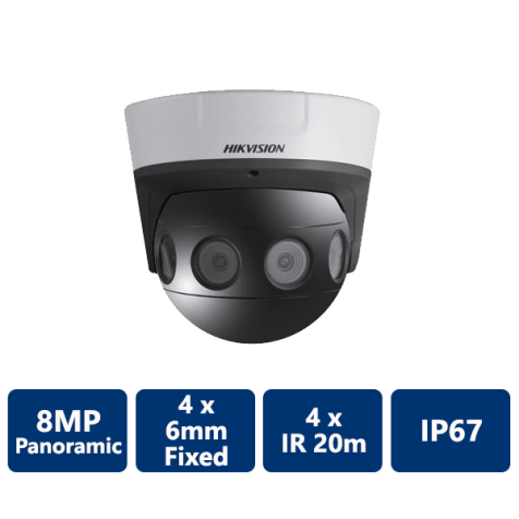 DS-2CD6924F-IS Hikvision 8MP PanoVu Series Panoramic Dome Camera, 4mm lens