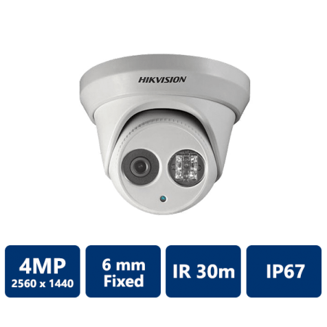 Hikvision DS-2CD2342WD-I 4 Megapixel Outdoor EXIR Network Turret Dome, 6.0mm