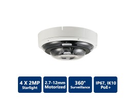 4x2MP IP Starlight 360° Motorized Dome Camera