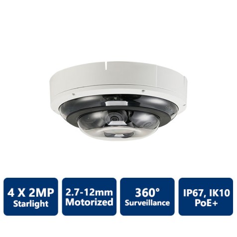 4x2MP IP Starlight 360° Motorized Dome Camera