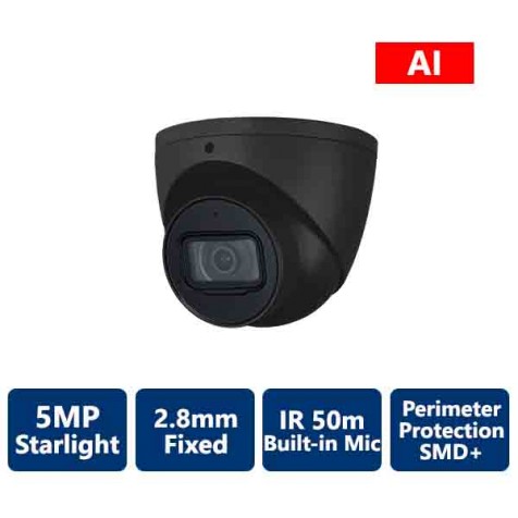 5MP AI IP Starlight Turret Camera, Black