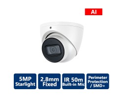5MP AI IP Starlight Turret Camera, White