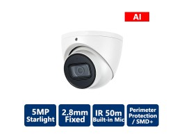 5MP AI IP Starlight Turret Camera, White