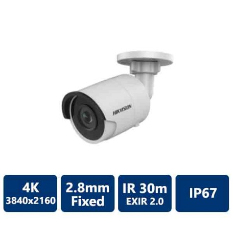 Hikvision 4K IP Bullet Outdoor Camera, 2.8mm