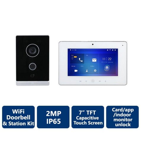 IP Villa Wi-Fi Door Station & Wi-Fi Indoor Monitor Kit