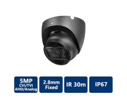 5MP 4-In-1 HD Analog IR, 2.8mm Fixed, Black Turret Camera