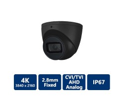 4K 4-In-1 HD Analog IR, 2.8mm Fixed, Black Turret Camera