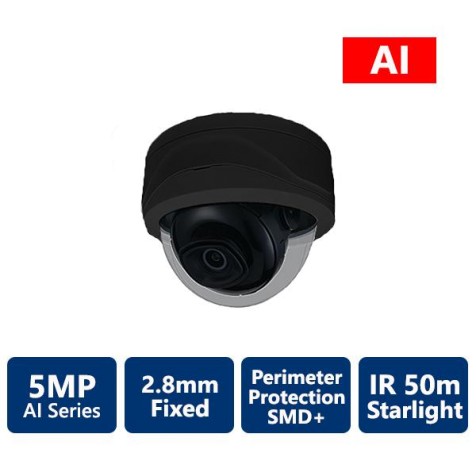 5MP AI IR IP Starlight Fixed, Vandal Dome Camera