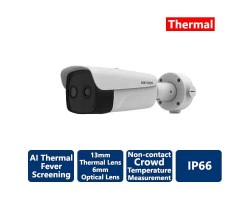 Hikvision AI Fever Screening Thermal Bullet IP Camera, 13mm thermal lens