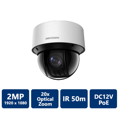 Hikvision 2MP Network IR 20x mini PTZ Camera, 4.7-94mm