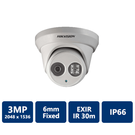 Hikvision DS-2CD2332-I EXIR Turret Network Camera, 6mm