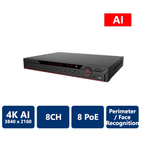 8 Channel 1U 8PoE AI Network Video Recorder