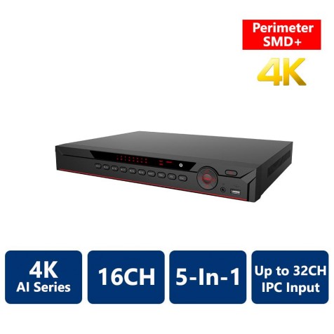 16CH AI Penta-brid 4K 1U Digital Video Recorder (XV52A16A-4KL-I2)