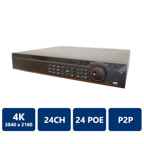 24Channel 1.5U 24PoE 4K&H.265 Pro Network Video Recorder
